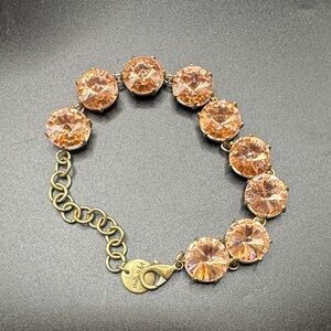 Stella & Dot Somervale Gold and Peach Sparkling Crystal Bracelet